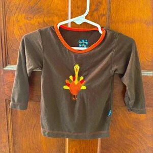 NWOT 12-18 mo Kickee Pant Thanksgiving turkey bamboo tee. Bundle&save!